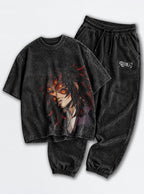 Black Tee & Joggers Combo – Kokushibo Gaze – mockup | Demon Slayer
