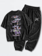 Black Tee & Joggers Combo – Hashira Eyes – mockup | Demon Slayer