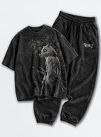 Cool Black Tee & Joggers Combo – Wild Boar – mockup | Demon Slayer