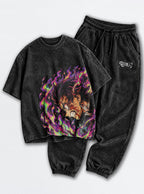 Slayers Tee & Joggers Combo – Purple Flame – mockup | Demon Slayer