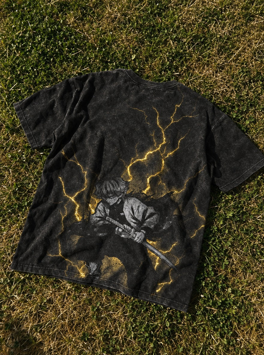 Zenitsu Thunderclap – T-Shirt – flat-lay | Demon Slayer
