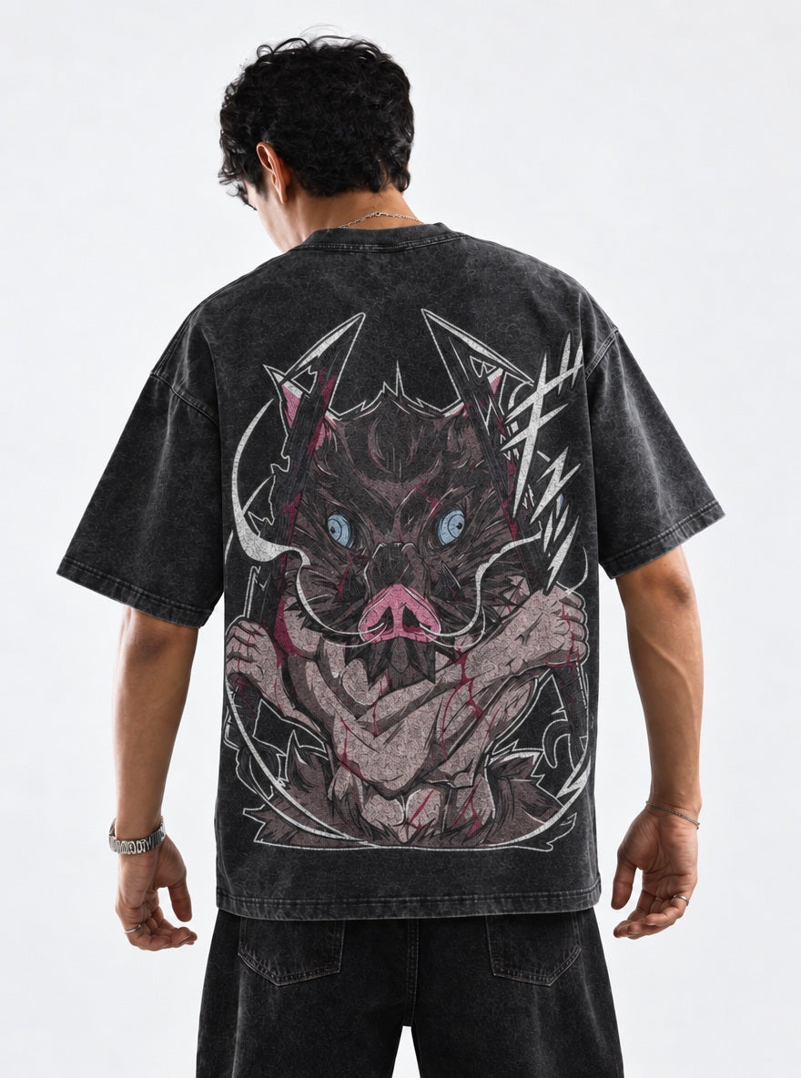 Boar Head – T-Shirt – model shot | Demon Slayer