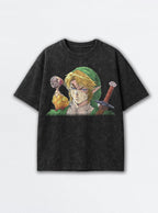 Dio Link – Black Acid Wash Tee – mockup | Meme Tees