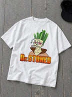 Dr. Stoned – White Tee – flat-lay | Meme Tees