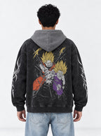 Goku & Gohan – Black & Grey Hoodie – model shot | Dragon Ball
