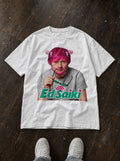 Ed Saiki – White Tee – flat-lay | Meme Tees