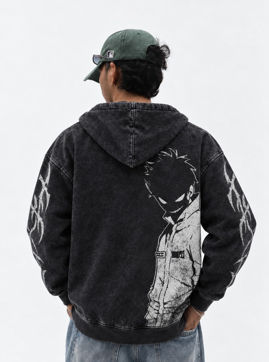 Grinning Shadow – Hoodie – model shot | Fire Force