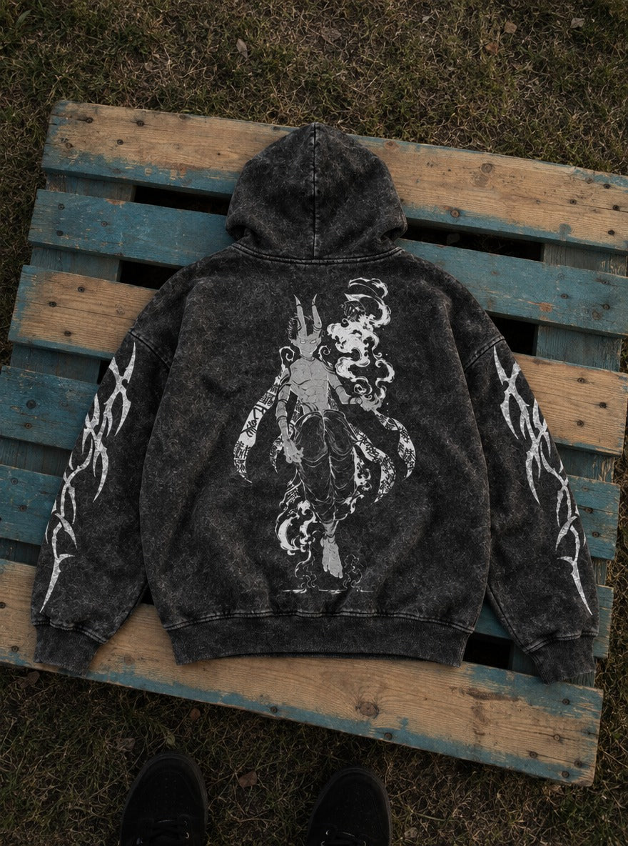 Horned Wraith – Hoodie – flat-lay | Fire Force