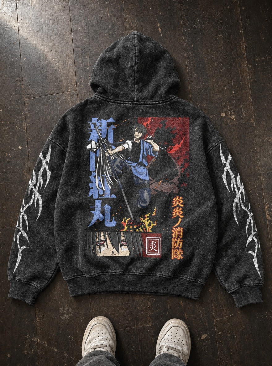 Spear Ember – Hoodie – flat-lay | Fire Force