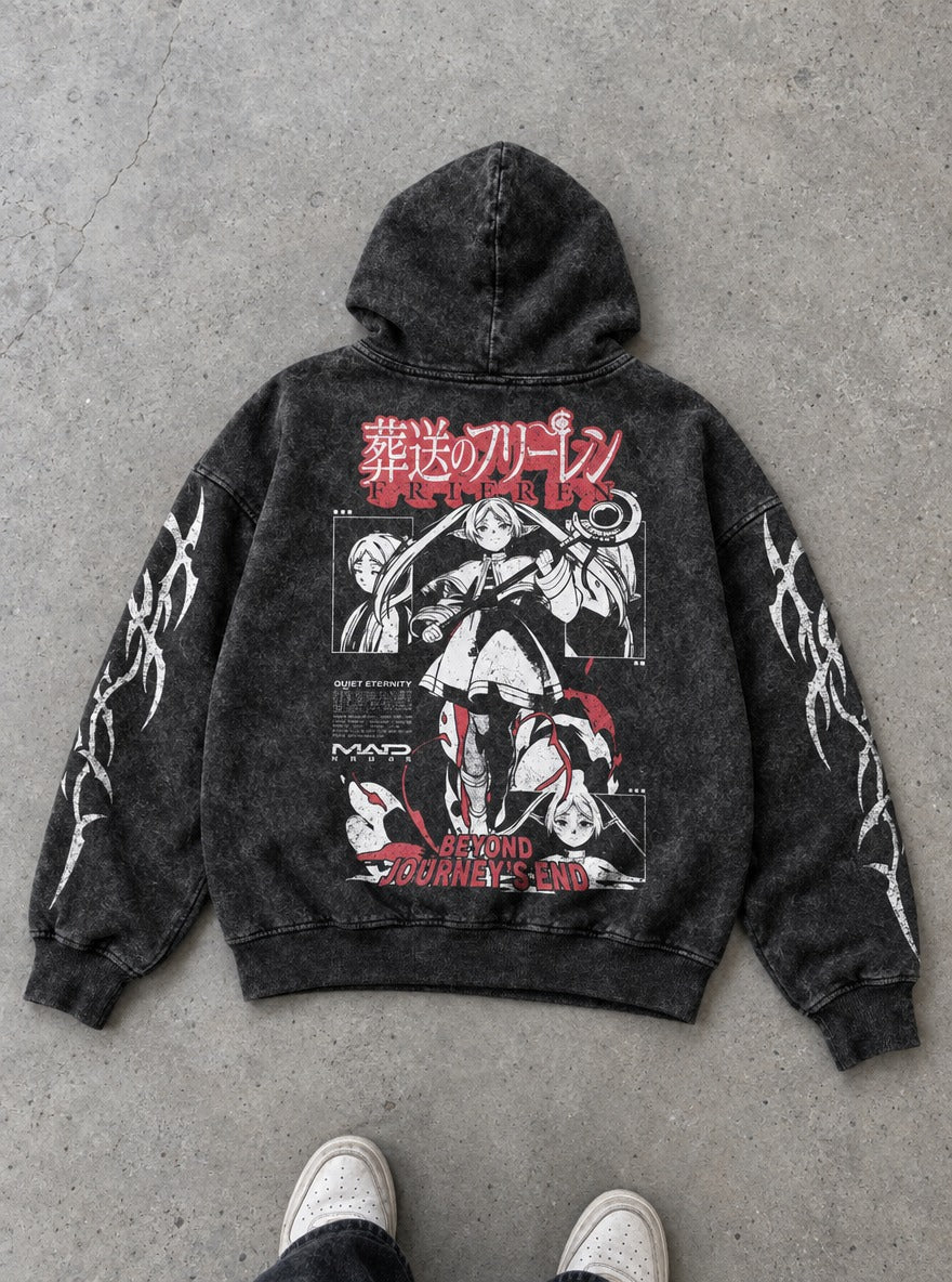 Frieren Quiet Eternity – Hoodie – flat-lay | Frieren