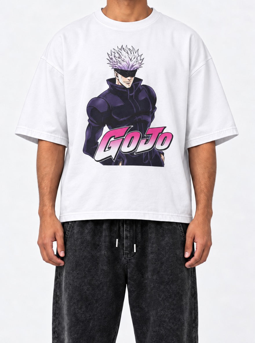 Go Jojo – White Tee – model shot | Meme Tees