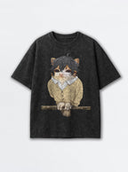 HoriMeowls Miyamura – Black Acid Wash Tee – mockup | Meme Tees