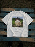 HoriMeowls Miyamura – White Tee – flat-lay | Meme Tees