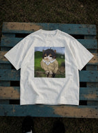 HoriMeowls Miyamura – White Tee – flat-lay | Meme Tees