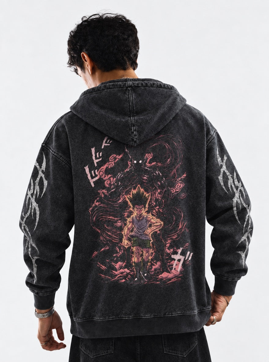 Gon Rage – Hoodie – model shot | Hunter x Hunter