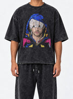 Jodio Pinkman – Black Acid Wash Tee – model shot | Meme Tees