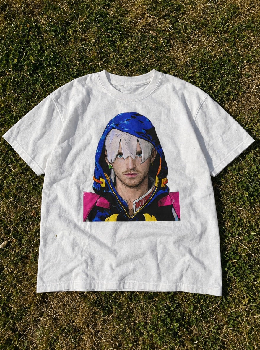 Jodio Pinkman – White Tee – flat-lay | Meme Tees