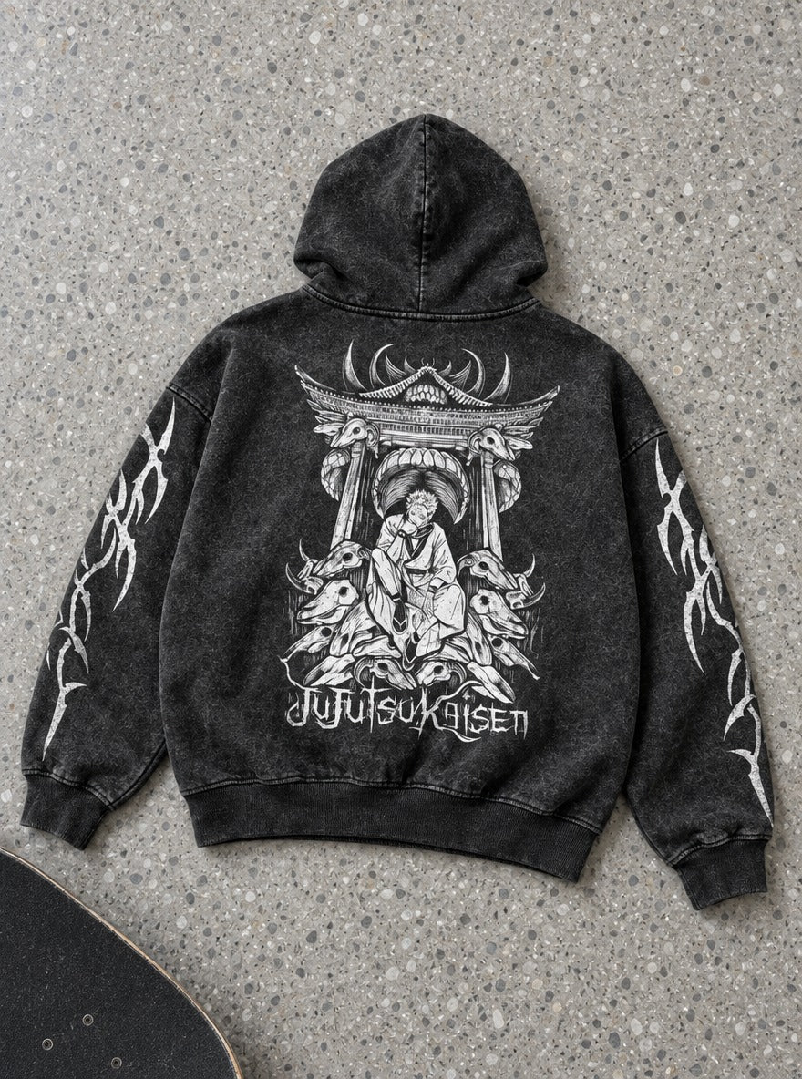 Malevolent Shrine – Hoodie – flat-lay | Jujutsu Kaisen