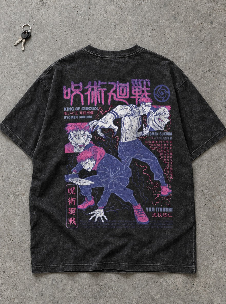 Yuji & Sukuna – T-Shirt – flat-lay | Jujutsu Kaisen