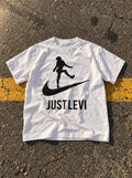 Just Levi – White Tee – flat-lay | Meme Tees