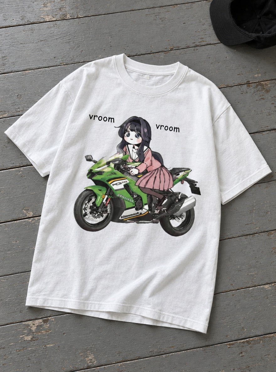 Kawaguri – White Tee – flat-lay | Meme Tees