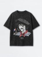 Le D Note – Black Acid Wash Tee – mockup | Meme Tees