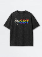 LGBT – Black Acid Wash Tee – mockup | Meme Tees