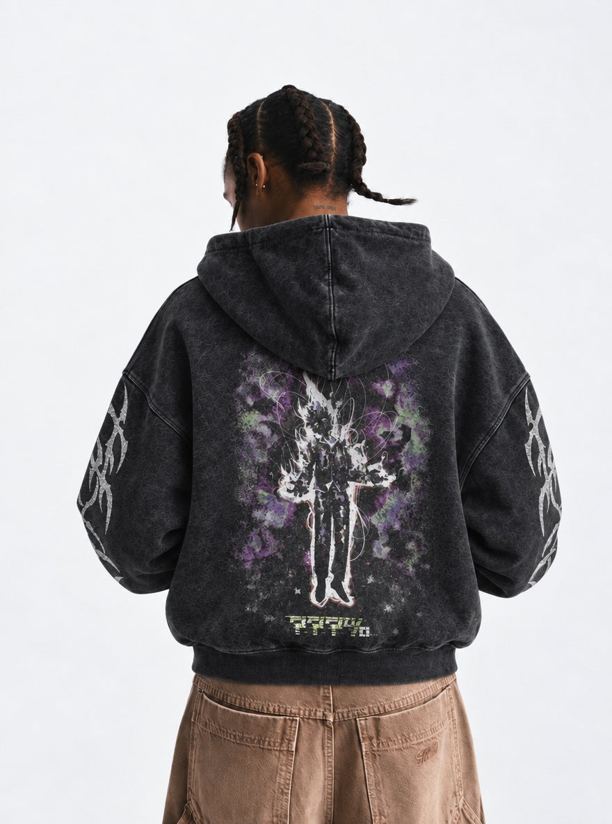 Mob Psychic Aura – Hoodie – model shot | Mob Psycho 100