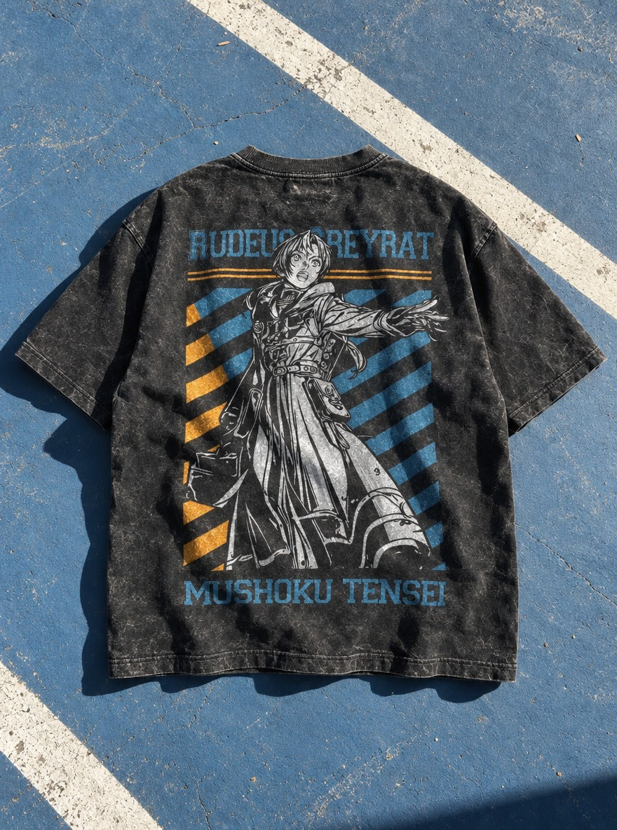 Reaching Resolve – T-Shirt – flat-lay | Mushoku Tensei