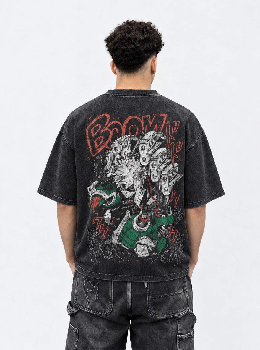 Bakugo Boom – T-Shirt – model shot | My Hero Academia
