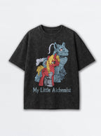 My Little Alchemist – Black Acid Wash Tee – mockup | Meme Tees