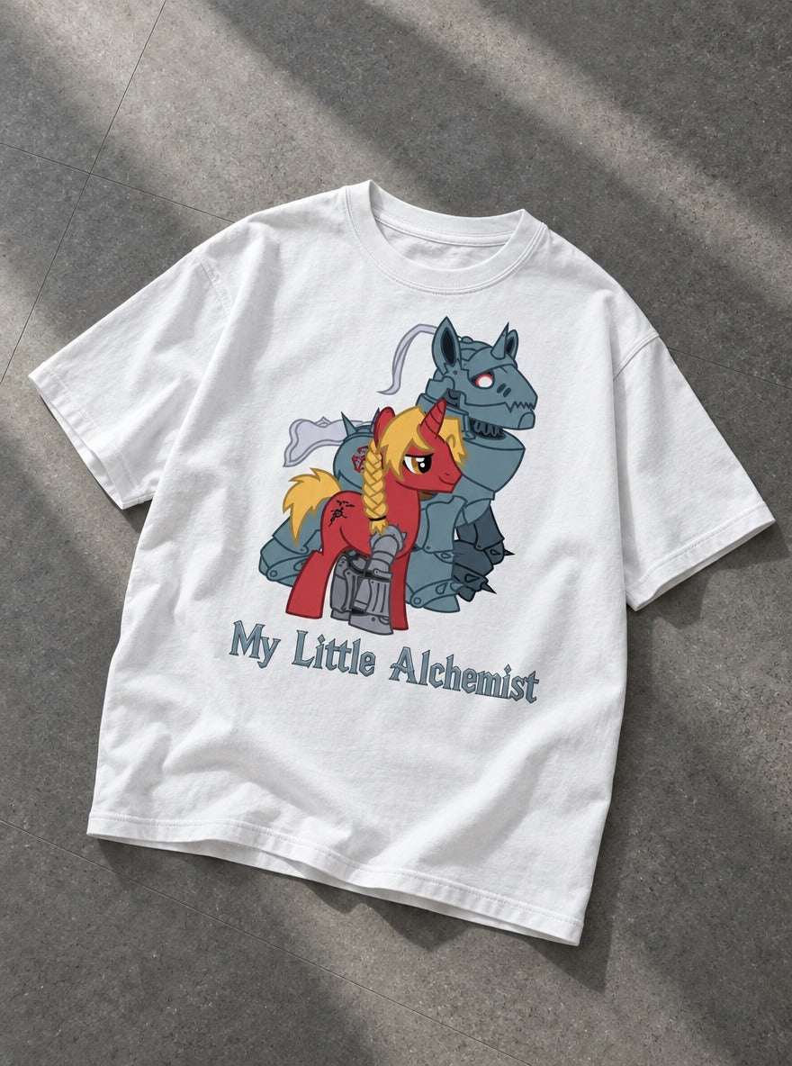 My Little Alchemist – White Tee – flat-lay | Meme Tees