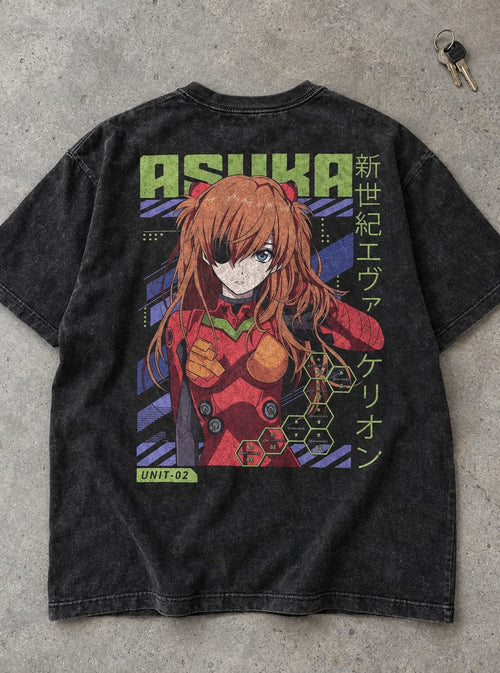 Asuka Eyepatch – T-Shirt – flat-lay | Neon Genesis Evangelion