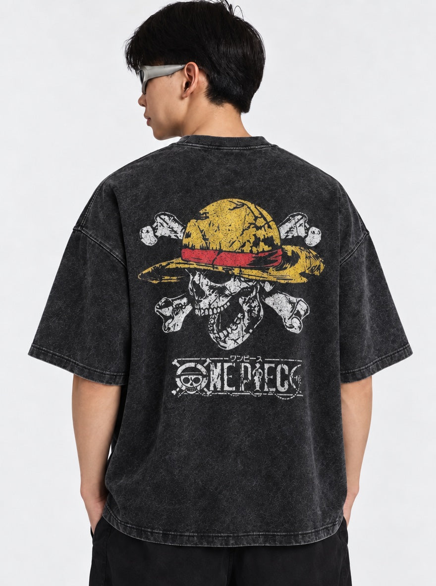 Straw Hat Jolly Roger – T-Shirt – model shot | One Piece