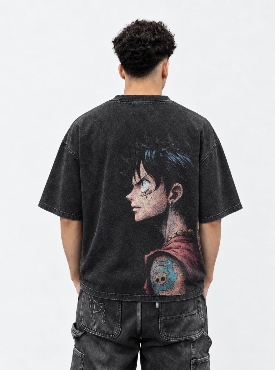 Tattooed Luffy – T-Shirt – model shot | One Piece