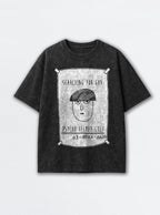 Psycho Helmet Cult – Black Acid Wash Tee – mockup | Meme Tees