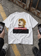 Radiohead – White Tee – flat-lay | Meme Tees