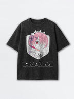 Ram – Black Acid Wash Tee – mockup | Meme Tees