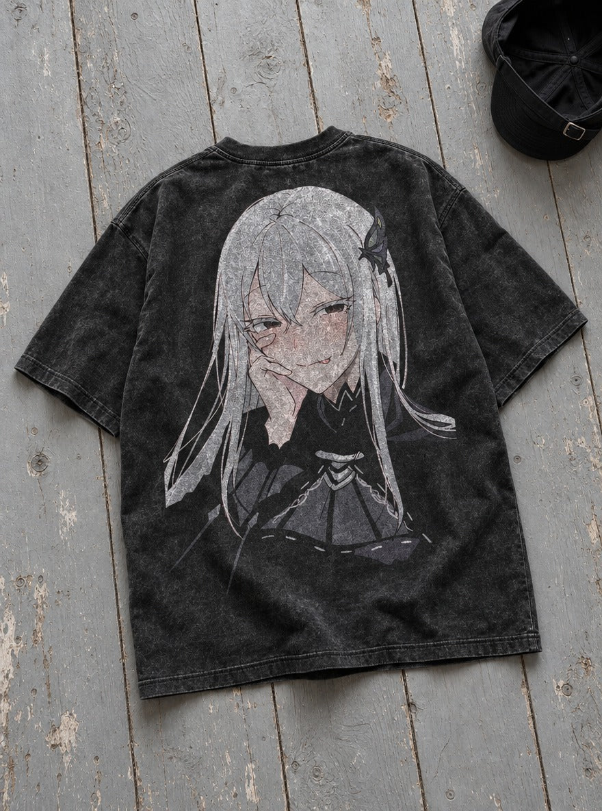 Butterfly Smirk – T-Shirt – flat-lay | Re Zero