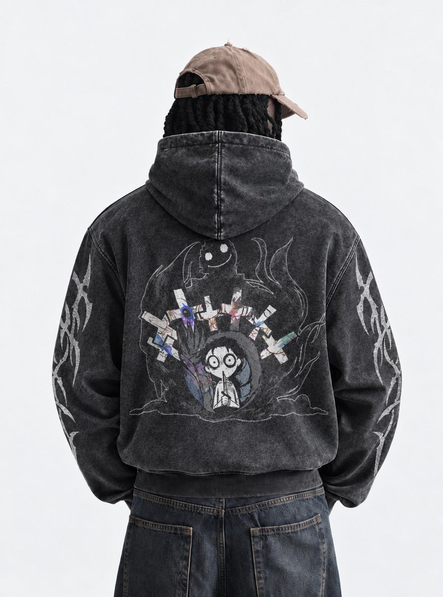 Grinning Shadow – Hoodie – model shot | Re Zero
