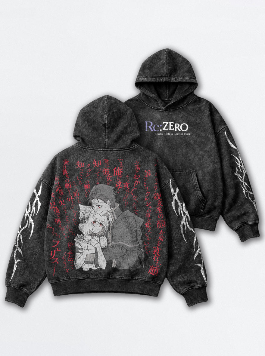 Monochrome Embrace – Hoodie – mockup | Re Zero