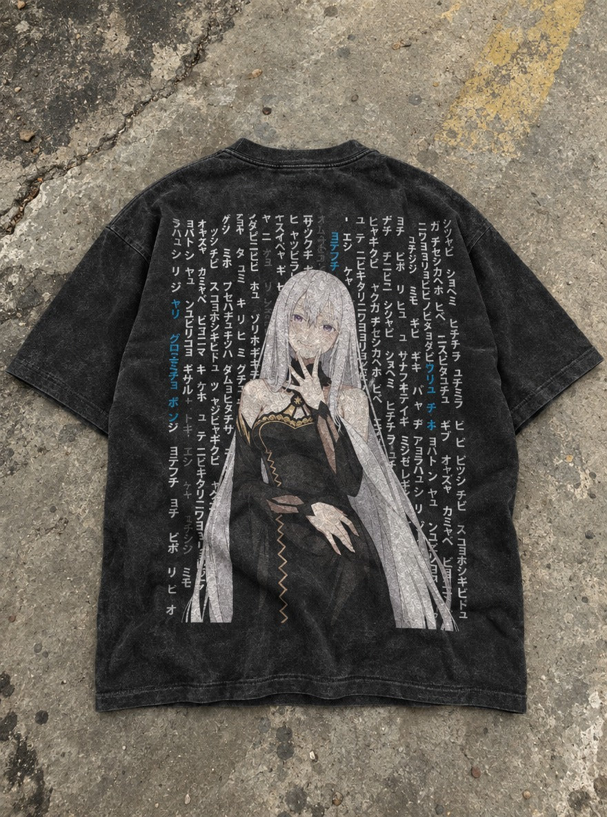 Obsidian Muse – T-Shirt – flat-lay | Re Zero