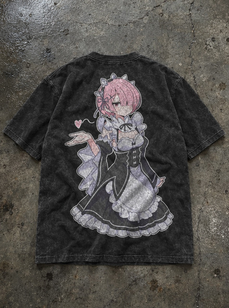 Pout Maid – T-Shirt – flat-lay | Re Zero