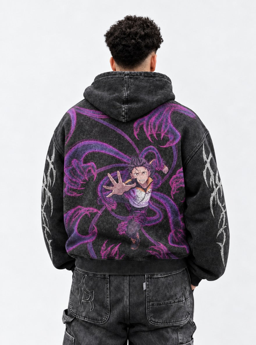 Shadow Lunge – Hoodie – model shot | Re Zero