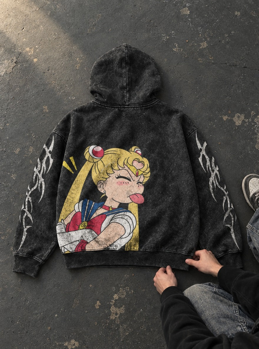 Cheeky Pose – Hoodie – flat-lay | Sailor Moon