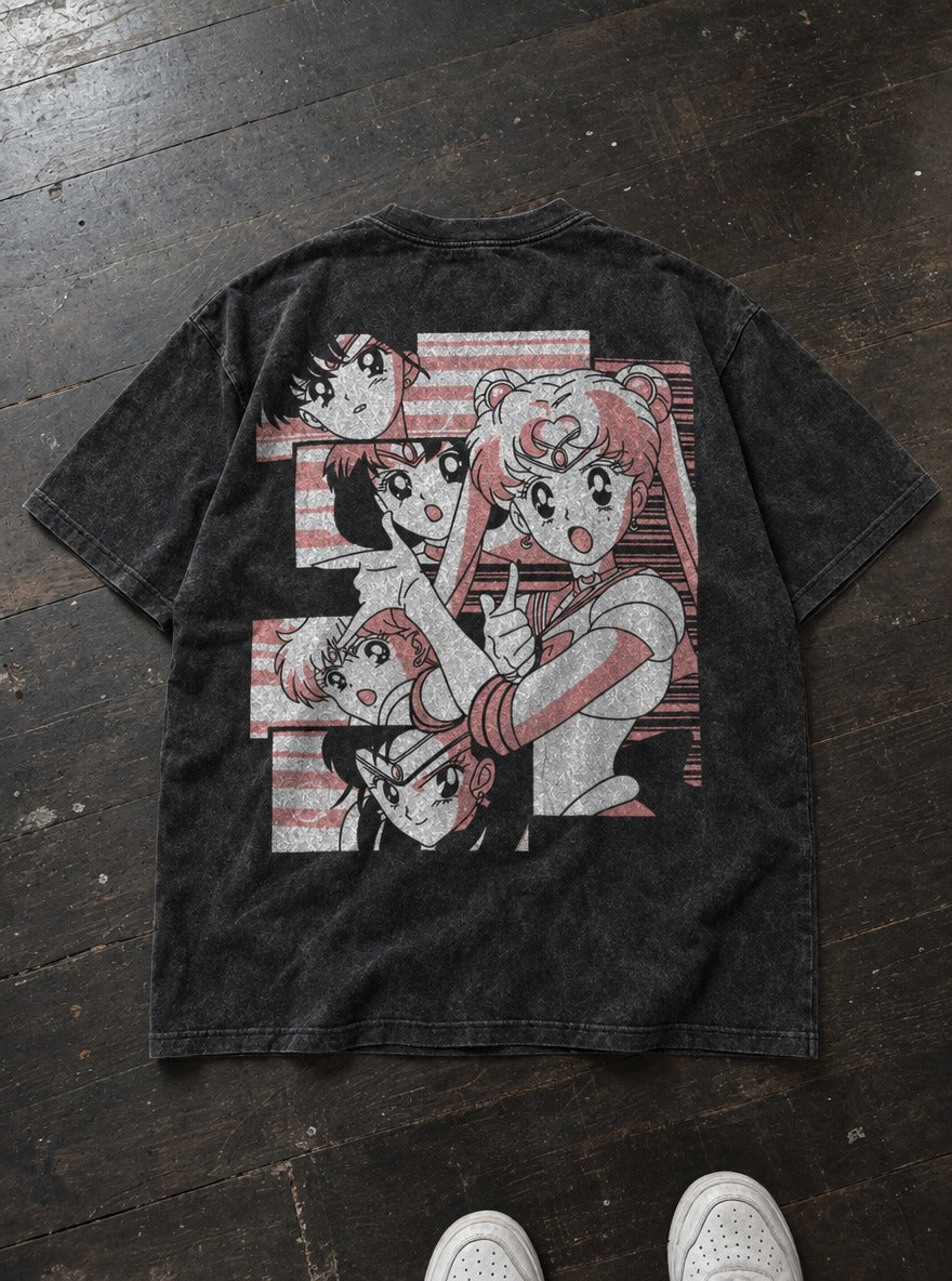 Coral Collage – T-Shirt – flat-lay | Sailor Moon