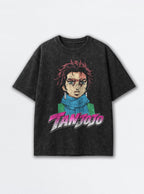 TanJoJo – Black Acid Wash Tee – mockup | Meme Tees