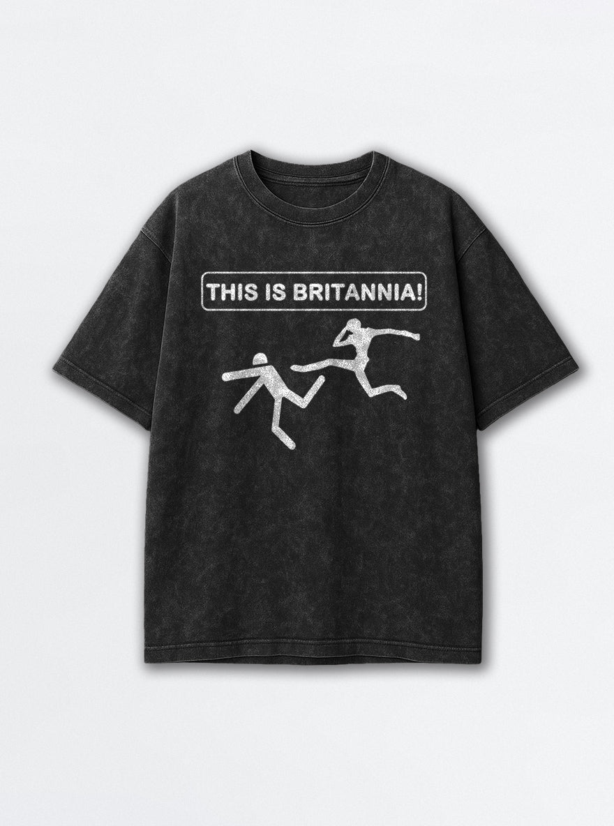 This Is Britannia – Black Acid Wash Tee – mockup | Meme Tees