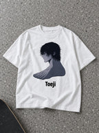 Toeji – White Tee – flat-lay | Meme Tees