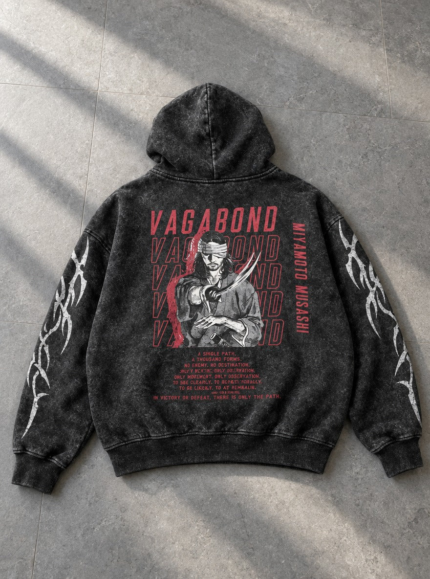 Musashi Red Echo – Hoodie – flat-lay | Vagabond